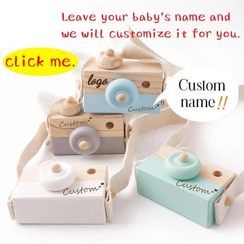Holz Mode Kamera Baby Spielzeug Anhänger Baby Block Montessori Spielzeug für Kinder Holz DIY Präsentiert Pflege Geschenk Outdoor Spielzeug