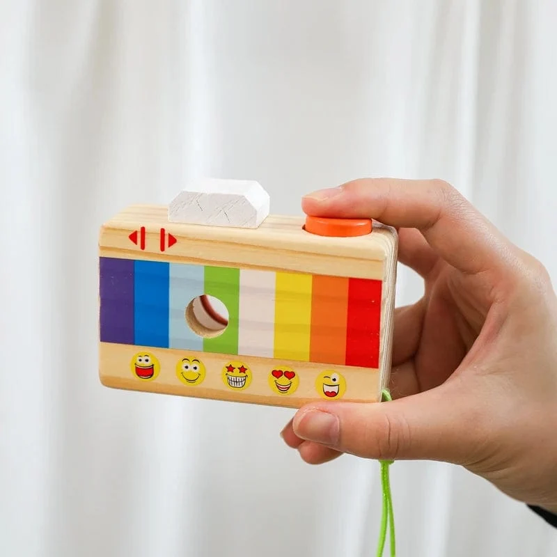 Holz Mode Kamera Baby Spielzeug Anhänger Baby Block Montessori Spielzeug für Kinder Holz DIY Präsentiert Pflege Geschenk Outdoor Spielzeug