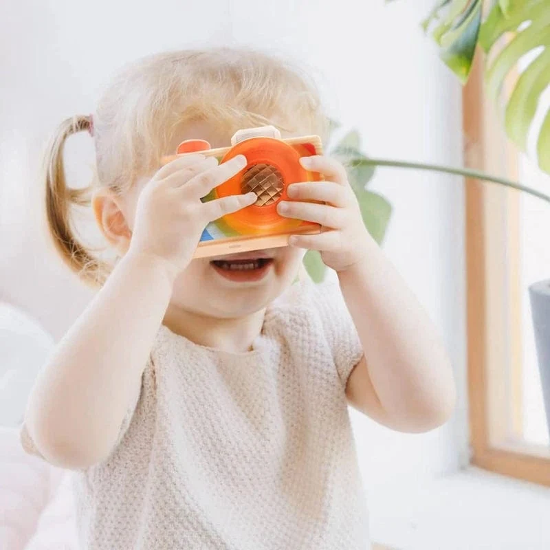 Holz Mode Kamera Baby Spielzeug Anhänger Baby Block Montessori Spielzeug für Kinder Holz DIY Präsentiert Pflege Geschenk Outdoor Spielzeug