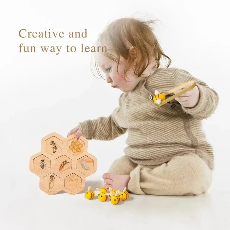 Baby Neue Tier Lebenszyklus Bord Montessori Lehren Kinder Spielzeug Bee Tier Wachstum Zyklus Modell Set Vorschule Kognitiven Spielzeug