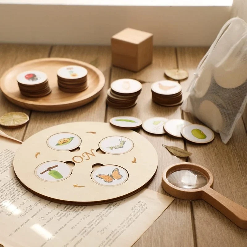 Baby Neue Tier Lebenszyklus Bord Montessori Lehren Kinder Spielzeug Bee Tier Wachstum Zyklus Modell Set Vorschule Kognitiven Spielzeug