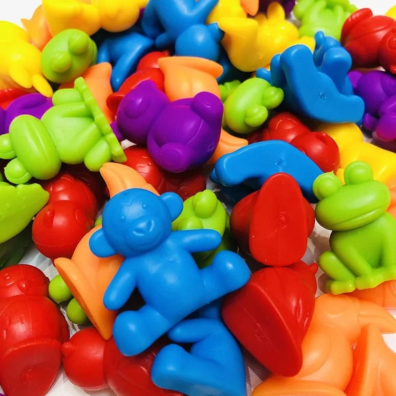 Kinder Matching Spiel Lernen Lernspielzeug Tierkognition Regenbogen Sortieren Feinmotorik Training Montessori Sinnespuzzle Spielzeug Geschenke
