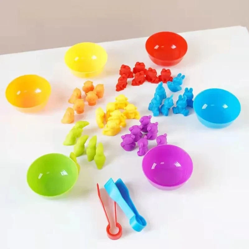 Kinder Matching Spiel Lernen Lernspielzeug Tierkognition Regenbogen Sortieren Feinmotorik Training Montessori Sinnespuzzle Spielzeug Geschenke