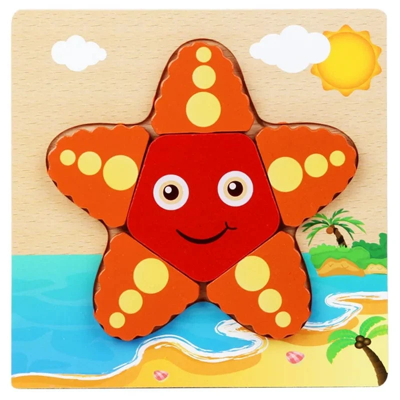Holz 3D Spielzeug Puzzle Cartoon Tiere Frühen Lernen Kognition Intelligenz Puzzle Spiel Bunte Montessori Baby Kleinkind Geschenke