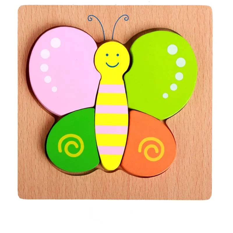 Holz 3D Spielzeug Puzzle Cartoon Tiere Frühen Lernen Kognition Intelligenz Puzzle Spiel Bunte Montessori Baby Kleinkind Geschenke