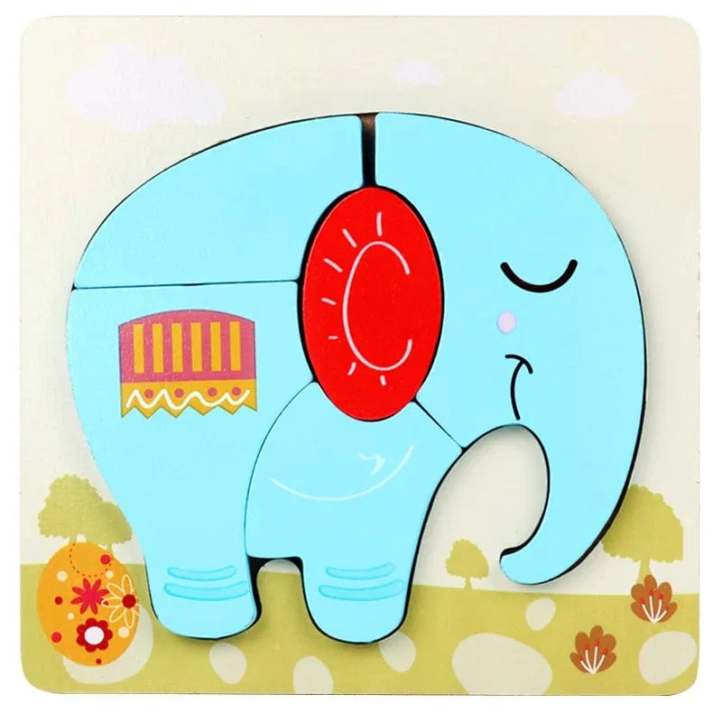 Holz 3D Spielzeug Puzzle Cartoon Tiere Frühen Lernen Kognition Intelligenz Puzzle Spiel Bunte Montessori Baby Kleinkind Geschenke