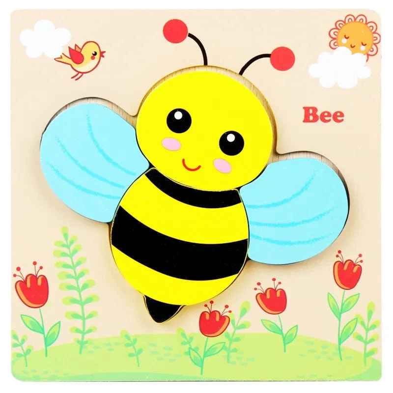 Holz 3D Spielzeug Puzzle Cartoon Tiere Frühen Lernen Kognition Intelligenz Puzzle Spiel Bunte Montessori Baby Kleinkind Geschenke