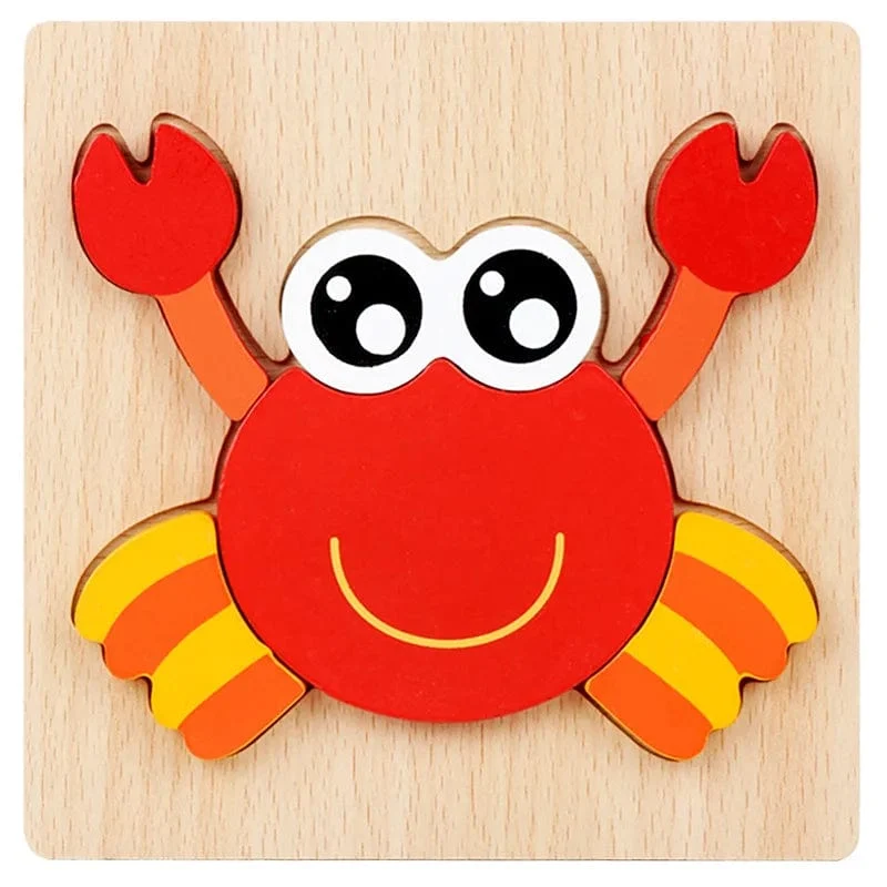 Holz 3D Spielzeug Puzzle Cartoon Tiere Frühen Lernen Kognition Intelligenz Puzzle Spiel Bunte Montessori Baby Kleinkind Geschenke