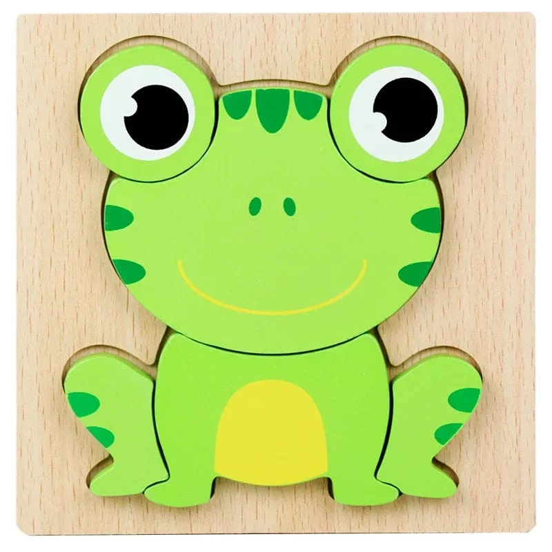 Holz 3D Spielzeug Puzzle Cartoon Tiere Frühen Lernen Kognition Intelligenz Puzzle Spiel Bunte Montessori Baby Kleinkind Geschenke
