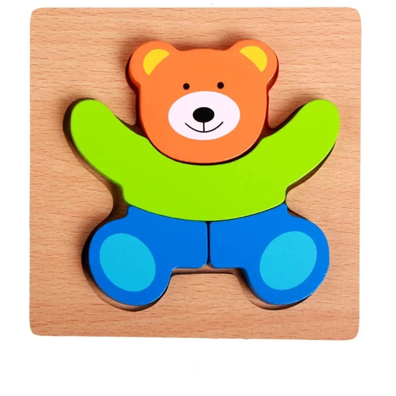 Holz 3D Spielzeug Puzzle Cartoon Tiere Frühen Lernen Kognition Intelligenz Puzzle Spiel Bunte Montessori Baby Kleinkind Geschenke