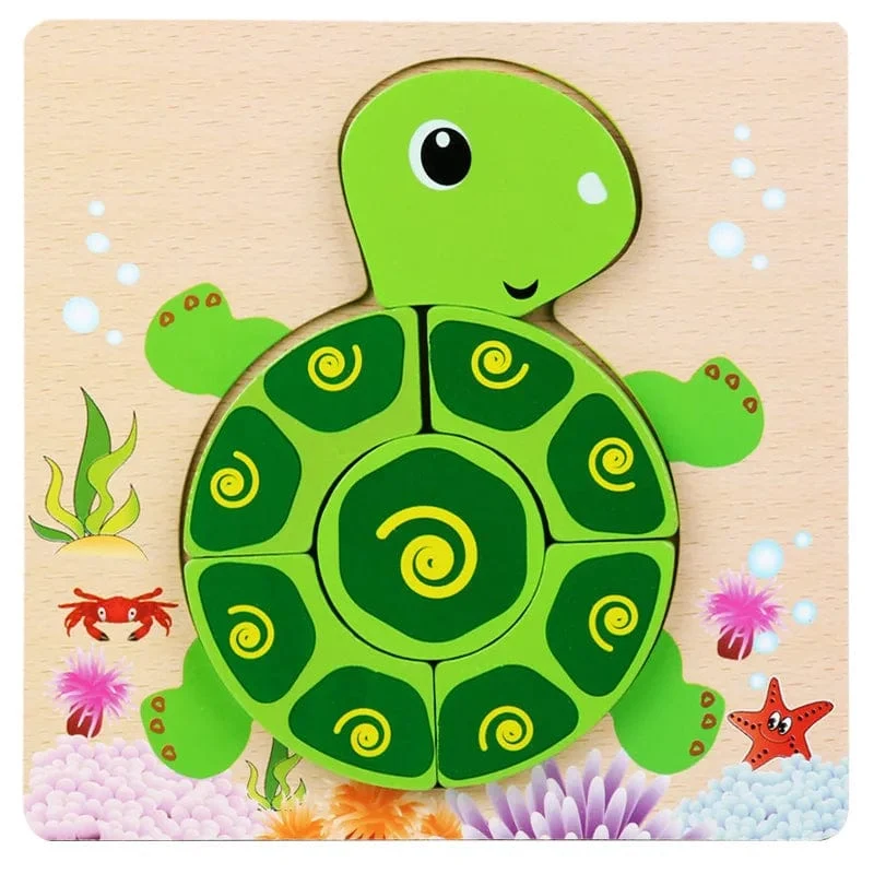 Holz 3D Spielzeug Puzzle Cartoon Tiere Frühen Lernen Kognition Intelligenz Puzzle Spiel Bunte Montessori Baby Kleinkind Geschenke