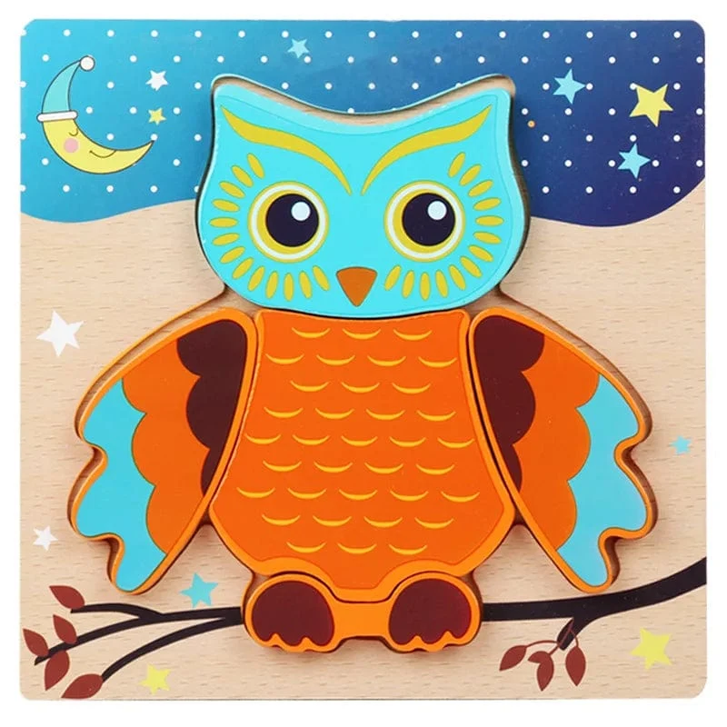 Holz 3D Spielzeug Puzzle Cartoon Tiere Frühen Lernen Kognition Intelligenz Puzzle Spiel Bunte Montessori Baby Kleinkind Geschenke