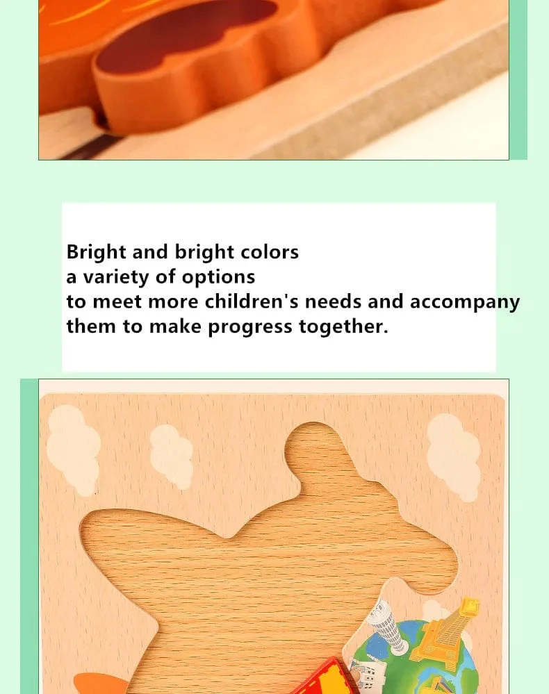 Holz 3D Spielzeug Puzzle Cartoon Tiere Frühen Lernen Kognition Intelligenz Puzzle Spiel Bunte Montessori Baby Kleinkind Geschenke