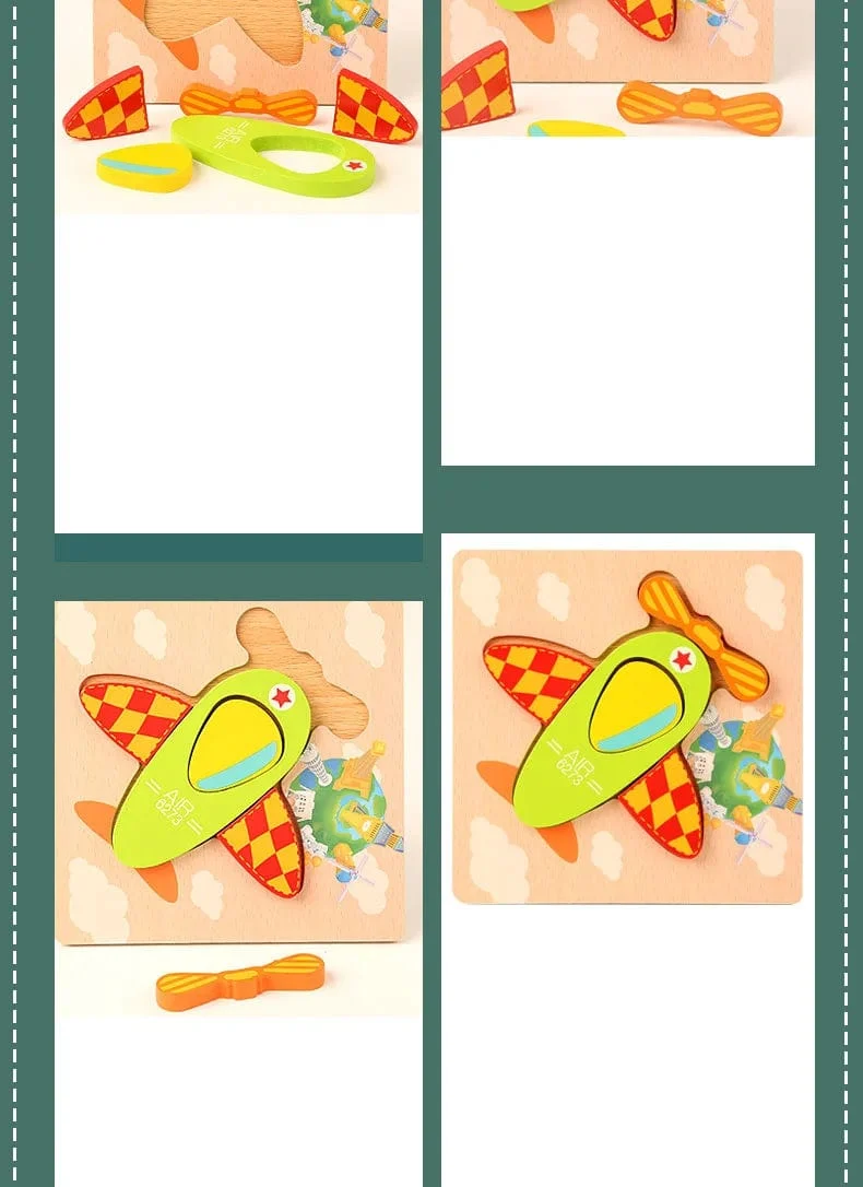 Holz 3D Spielzeug Puzzle Cartoon Tiere Frühen Lernen Kognition Intelligenz Puzzle Spiel Bunte Montessori Baby Kleinkind Geschenke