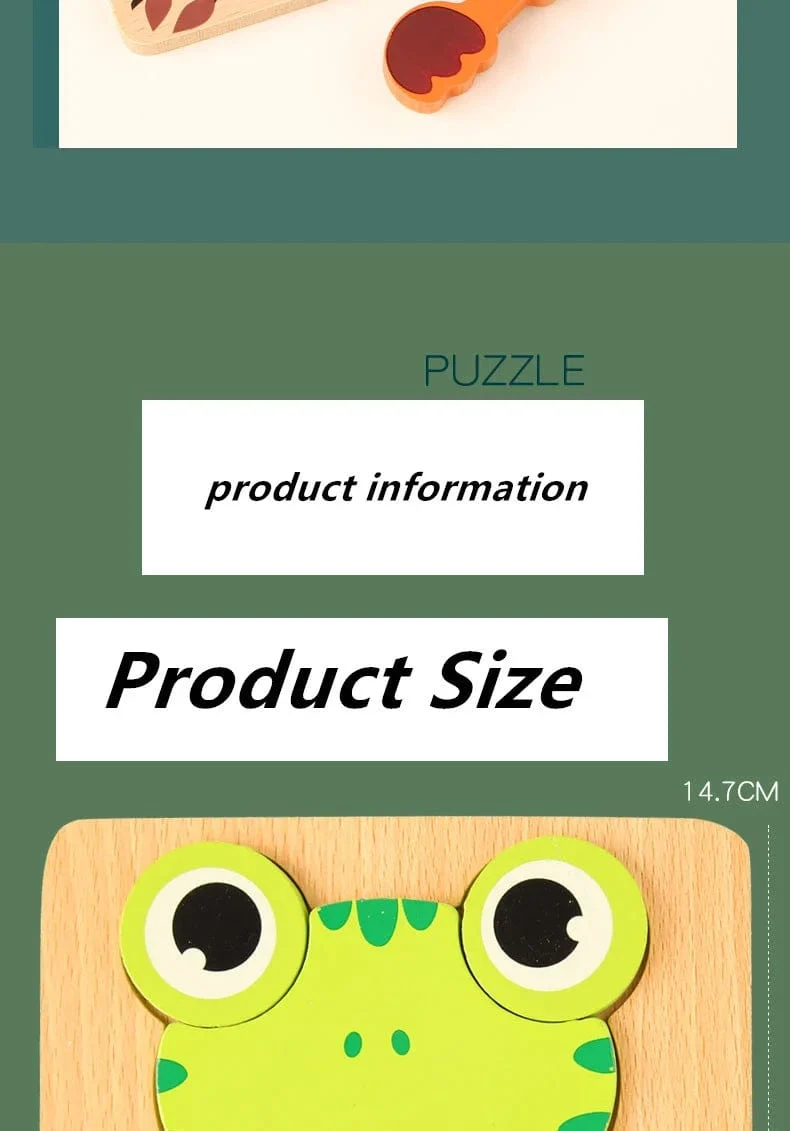 Holz 3D Spielzeug Puzzle Cartoon Tiere Frühen Lernen Kognition Intelligenz Puzzle Spiel Bunte Montessori Baby Kleinkind Geschenke