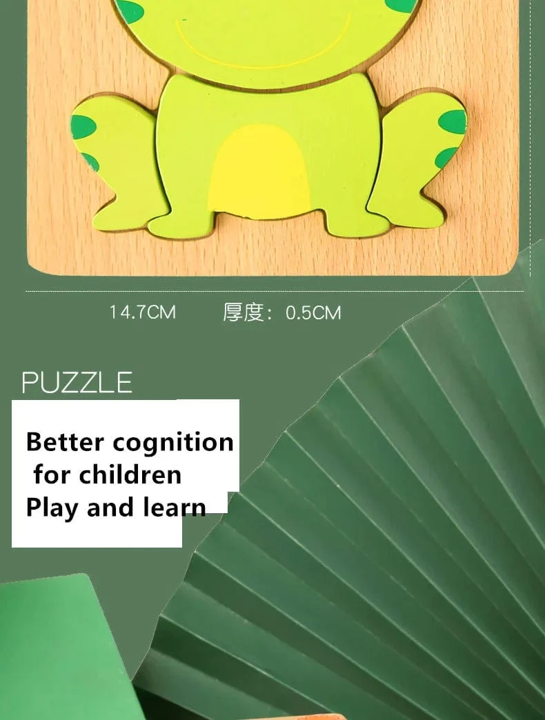 Holz 3D Spielzeug Puzzle Cartoon Tiere Frühen Lernen Kognition Intelligenz Puzzle Spiel Bunte Montessori Baby Kleinkind Geschenke
