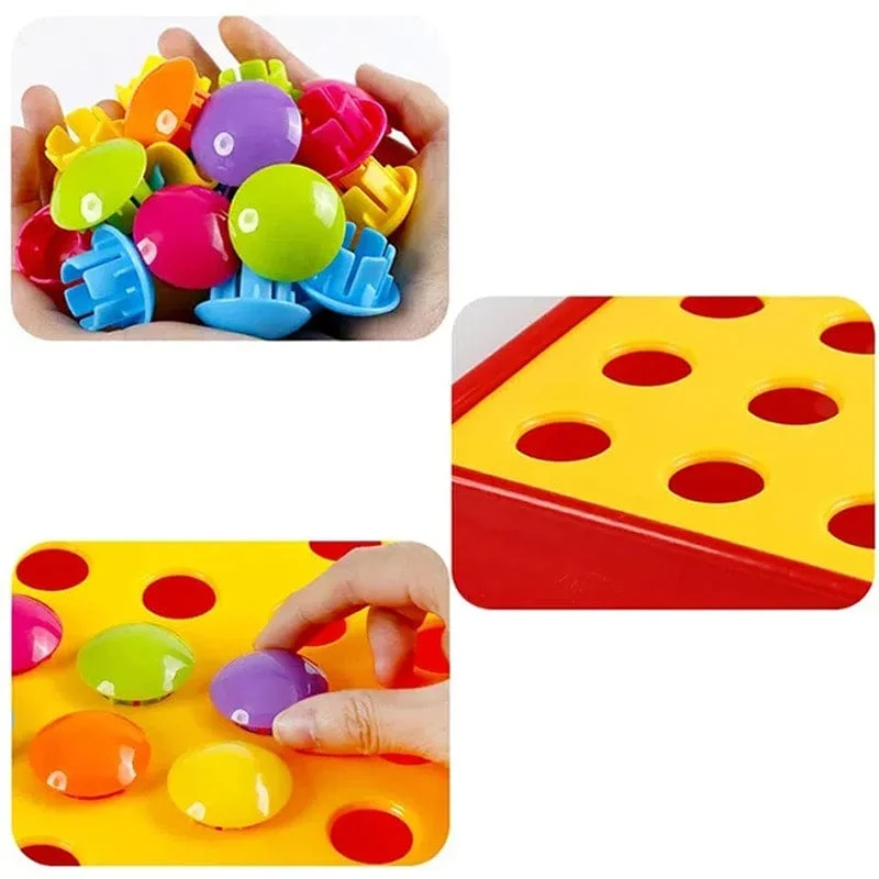 Neu Pilz Nagel DIY Cartoon Handgemachte Spielzeug kinder Montessori Pädagogisches Spielzeug Intelligente 3D Puzzle