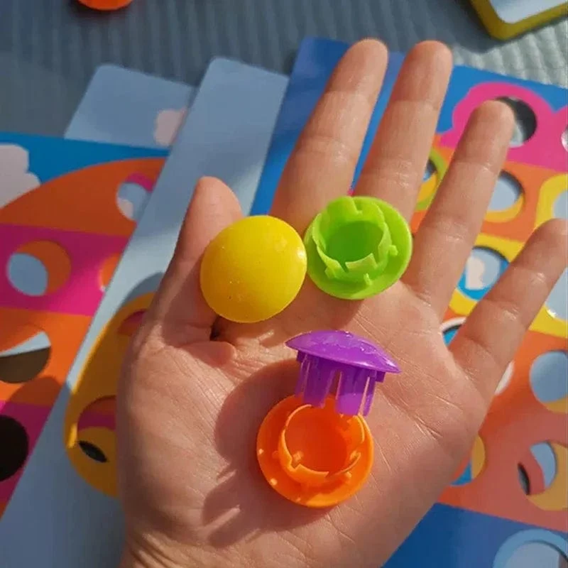 Neu Pilz Nagel DIY Cartoon Handgemachte Spielzeug kinder Montessori Pädagogisches Spielzeug Intelligente 3D Puzzle
