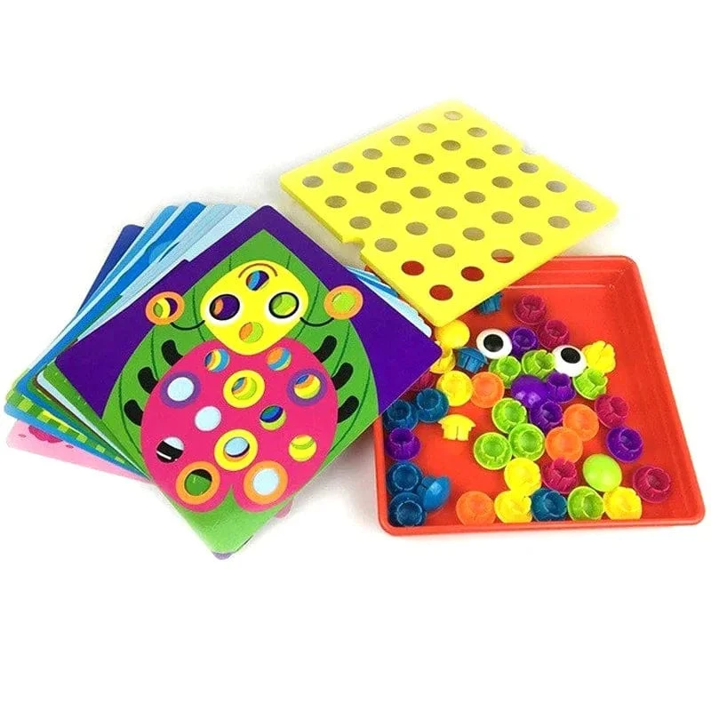 Neu Pilz Nagel DIY Cartoon Handgemachte Spielzeug kinder Montessori Pädagogisches Spielzeug Intelligente 3D Puzzle