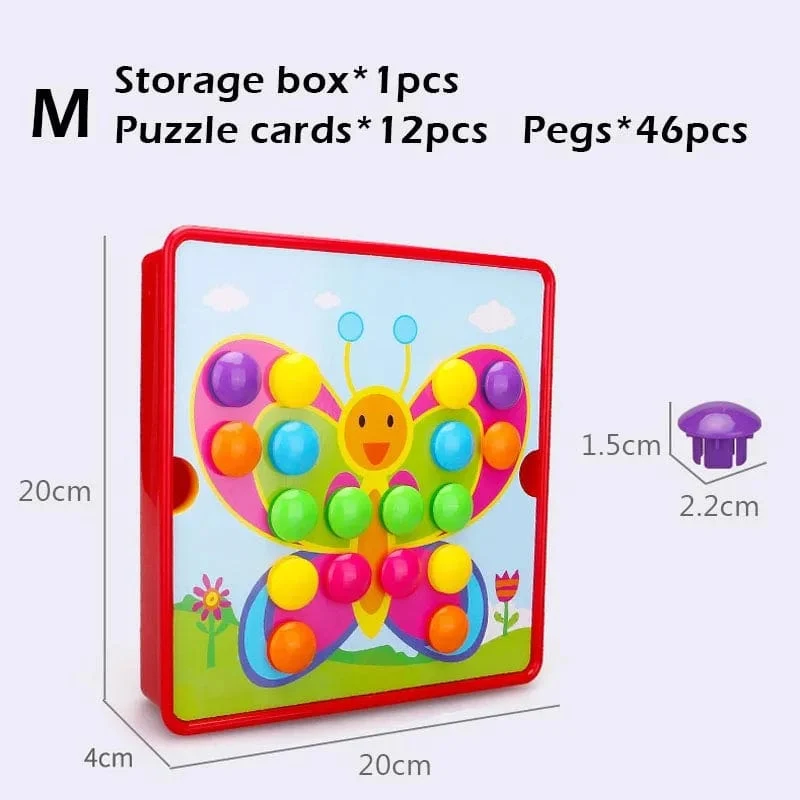 Neu Pilz Nagel DIY Cartoon Handgemachte Spielzeug kinder Montessori Pädagogisches Spielzeug Intelligente 3D Puzzle