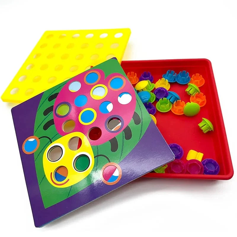 Neu Pilz Nagel DIY Cartoon Handgemachte Spielzeug kinder Montessori Pädagogisches Spielzeug Intelligente 3D Puzzle