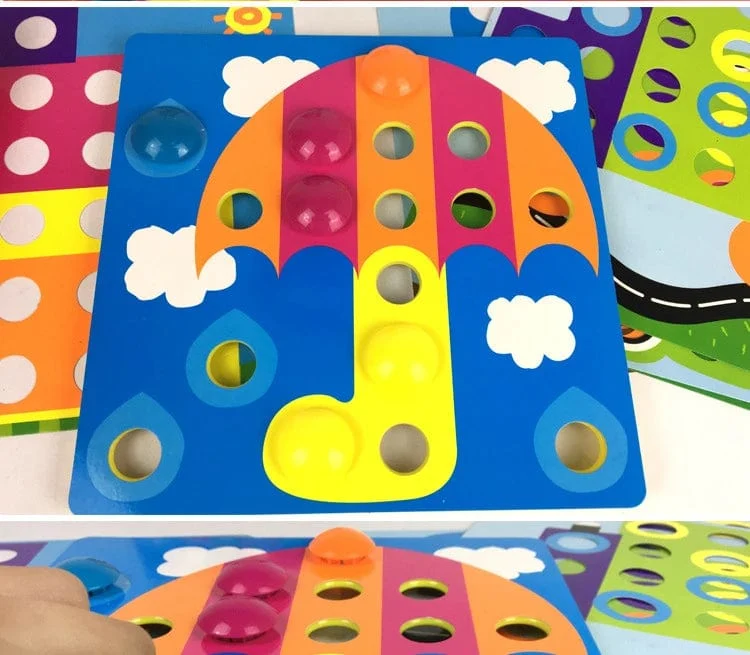Neu Pilz Nagel DIY Cartoon Handgemachte Spielzeug kinder Montessori Pädagogisches Spielzeug Intelligente 3D Puzzle