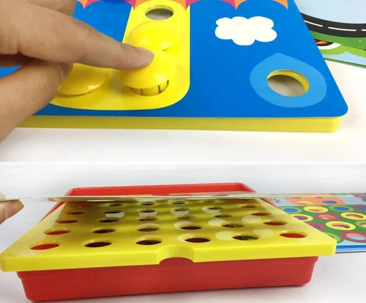 Neu Pilz Nagel DIY Cartoon Handgemachte Spielzeug kinder Montessori Pädagogisches Spielzeug Intelligente 3D Puzzle