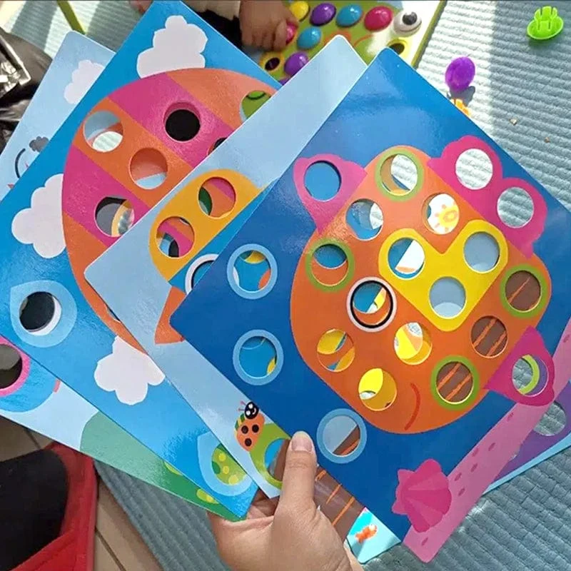 Neu Pilz Nagel DIY Cartoon Handgemachte Spielzeug kinder Montessori Pädagogisches Spielzeug Intelligente 3D Puzzle