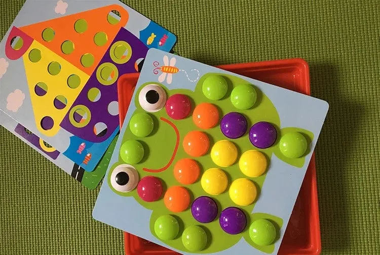 Neu Pilz Nagel DIY Cartoon Handgemachte Spielzeug kinder Montessori Pädagogisches Spielzeug Intelligente 3D Puzzle