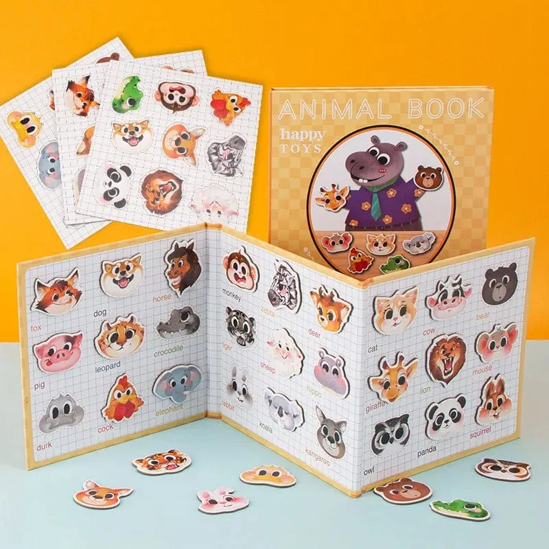 Tiere Puzzle Magnete Bücher Montessori Spielzeug für Kinder Lernen Bildungs ​​Baby Spielzeug Magnetische Buch Puzzles Spiel