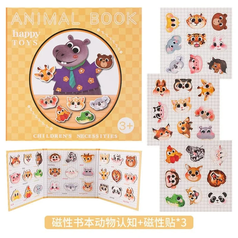 Tiere Puzzle Magnete Bücher Montessori Spielzeug für Kinder Lernen Bildungs ​​Baby Spielzeug Magnetische Buch Puzzles Spiel