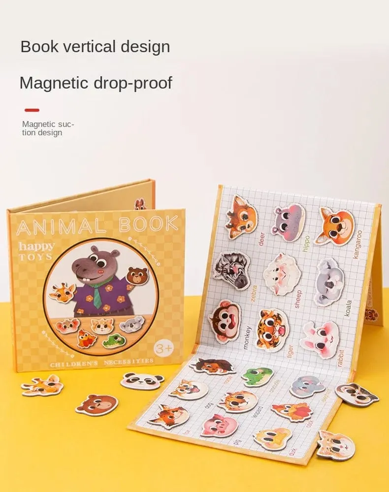 Tiere Puzzle Magnete Bücher Montessori Spielzeug für Kinder Lernen Bildungs ​​Baby Spielzeug Magnetische Buch Puzzles Spiel