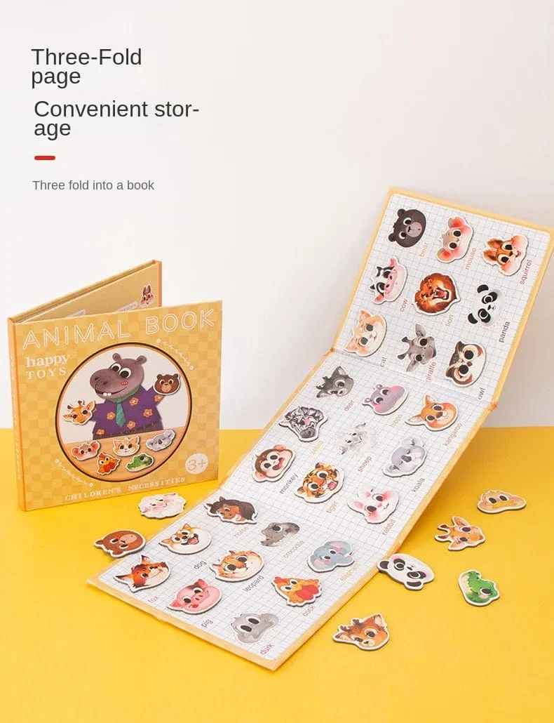 Tiere Puzzle Magnete Bücher Montessori Spielzeug für Kinder Lernen Bildungs ​​Baby Spielzeug Magnetische Buch Puzzles Spiel