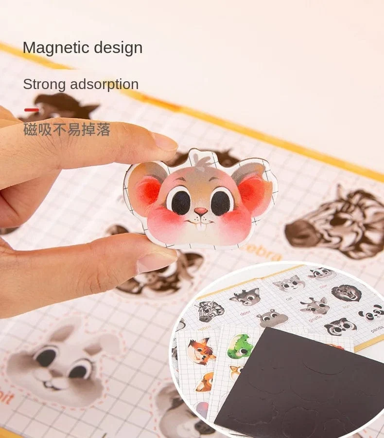 Tiere Puzzle Magnete Bücher Montessori Spielzeug für Kinder Lernen Bildungs ​​Baby Spielzeug Magnetische Buch Puzzles Spiel