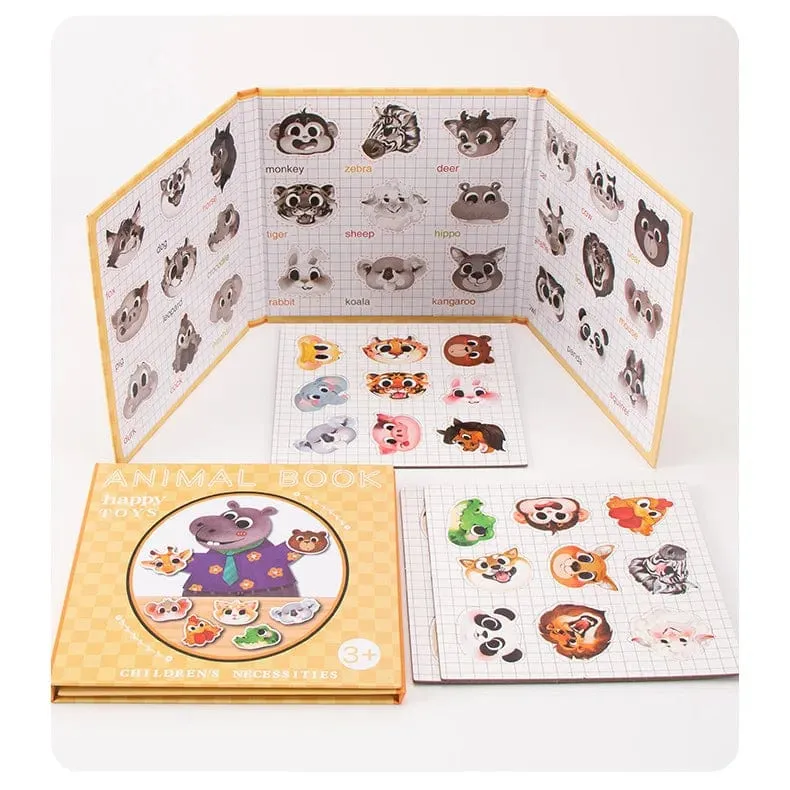 Tiere Puzzle Magnete Bücher Montessori Spielzeug für Kinder Lernen Bildungs ​​Baby Spielzeug Magnetische Buch Puzzles Spiel