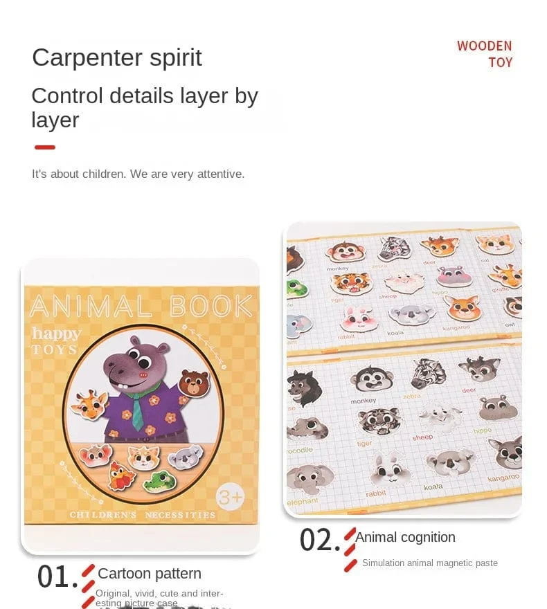 Tiere Puzzle Magnete Bücher Montessori Spielzeug für Kinder Lernen Bildungs ​​Baby Spielzeug Magnetische Buch Puzzles Spiel