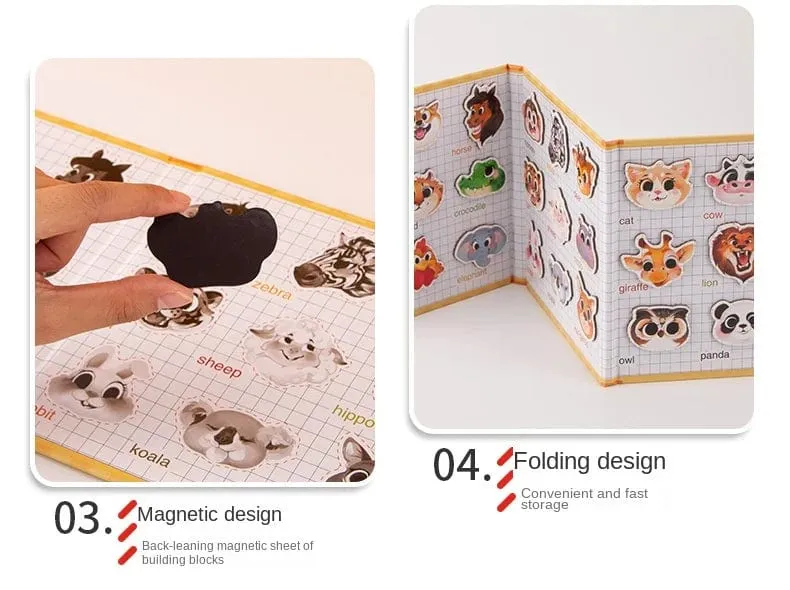 Tiere Puzzle Magnete Bücher Montessori Spielzeug für Kinder Lernen Bildungs ​​Baby Spielzeug Magnetische Buch Puzzles Spiel