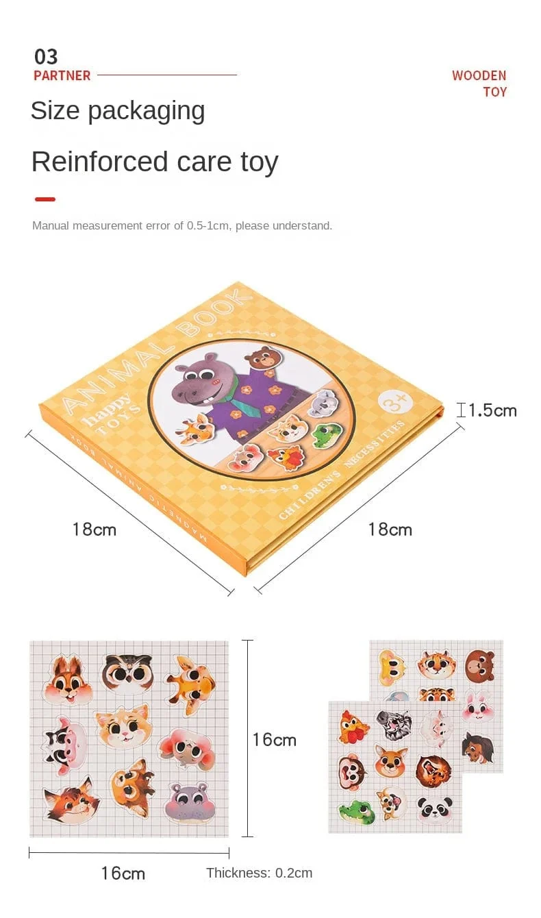 Tiere Puzzle Magnete Bücher Montessori Spielzeug für Kinder Lernen Bildungs ​​Baby Spielzeug Magnetische Buch Puzzles Spiel