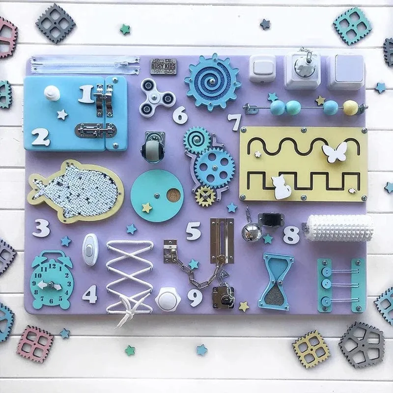 Beschäftigt Bord DIY Montessori Spielzeug Schloss Mobile Kinder Holz Chips Geschicklichkeit Training Eltern-Kind Spiel Puzzle Intelligenz Entwicklung