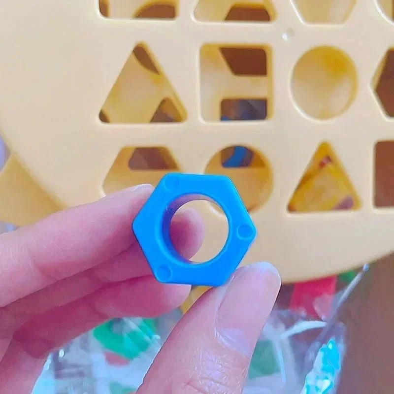 Niedlicher Bär Kinder Geometrische Form Farbabstimmung Puzzle Baby Montessori Pädagogisches Lernspielzeug Kinder Interaktives Kampfspiel