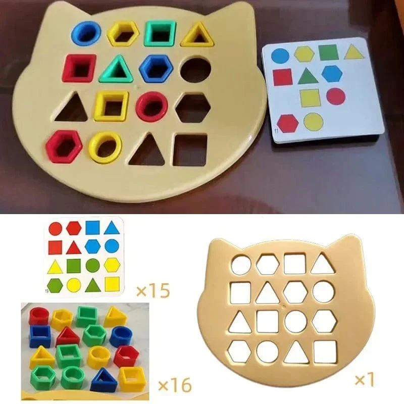 Niedlicher Bär Kinder Geometrische Form Farbabstimmung Puzzle Baby Montessori Pädagogisches Lernspielzeug Kinder Interaktives Kampfspiel