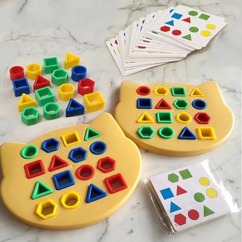 Niedlicher Bär Kinder Geometrische Form Farbabstimmung Puzzle Baby Montessori Pädagogisches Lernspielzeug Kinder Interaktives Kampfspiel