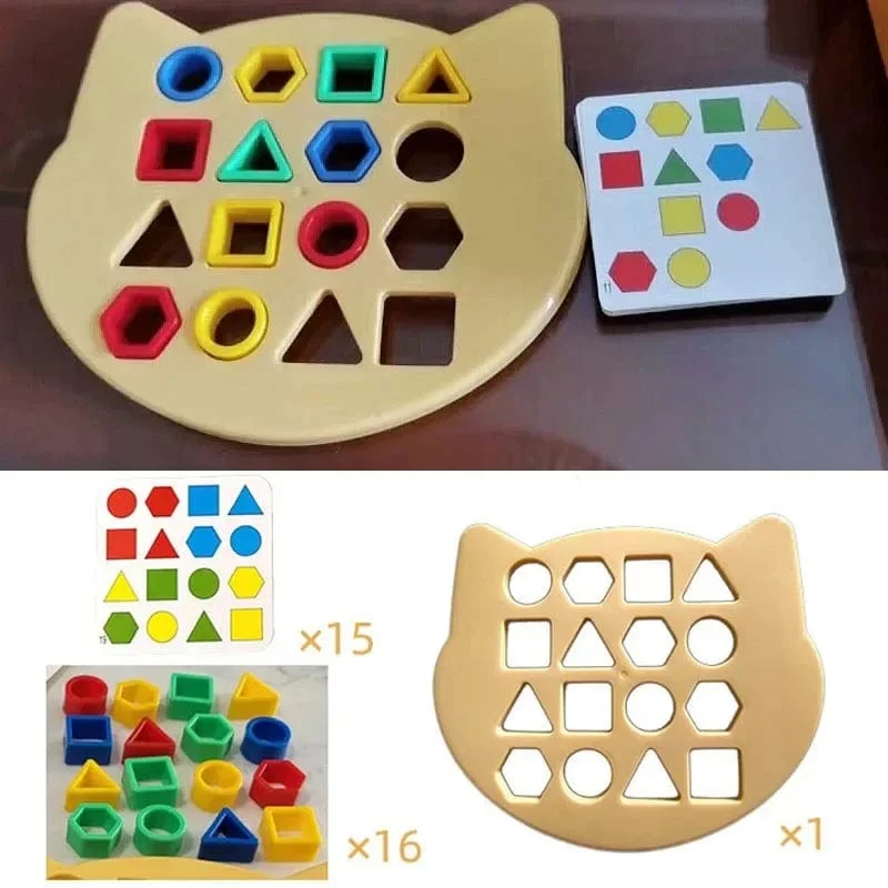 Niedlicher Bär Kinder Geometrische Form Farbabstimmung Puzzle Baby Montessori Pädagogisches Lernspielzeug Kinder Interaktives Kampfspiel