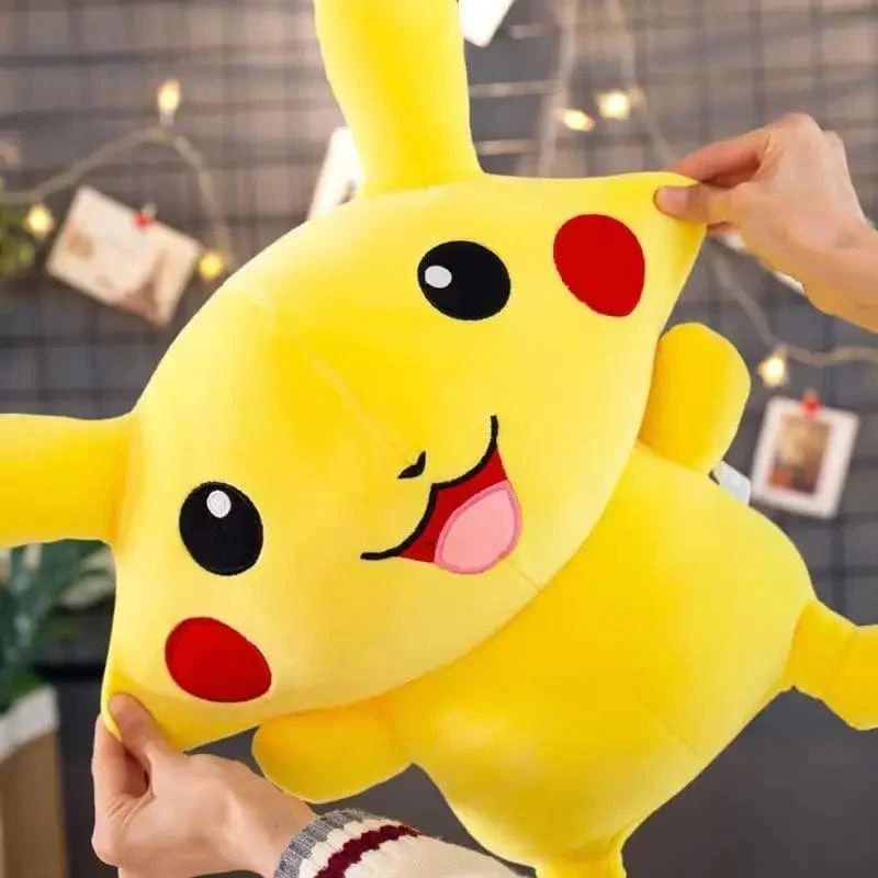 80 cm große Pokemon Pikachu Plüschpuppe Japanischer Anime Süßes und weiches Pikachu Kinderbegleitkollektion Spielzeug Geschenke
