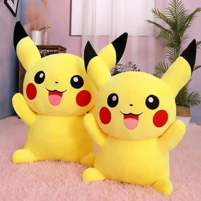 80 cm große Pokemon Pikachu Plüschpuppe Japanischer Anime Süßes und weiches Pikachu Kinderbegleitkollektion Spielzeug Geschenke
