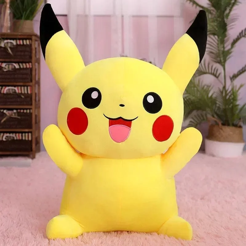 80 cm große Pokemon Pikachu Plüschpuppe Japanischer Anime Süßes und weiches Pikachu Kinderbegleitkollektion Spielzeug Geschenke