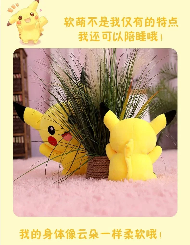 80 cm große Pokemon Pikachu Plüschpuppe Japanischer Anime Süßes und weiches Pikachu Kinderbegleitkollektion Spielzeug Geschenke