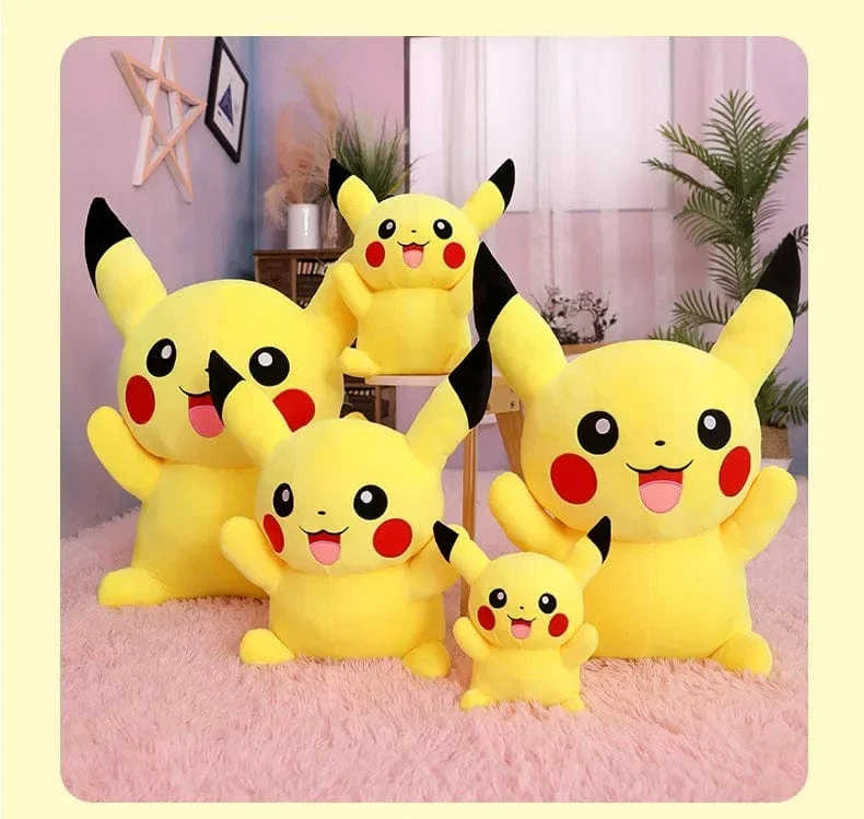 80 cm große Pokemon Pikachu Plüschpuppe Japanischer Anime Süßes und weiches Pikachu Kinderbegleitkollektion Spielzeug Geschenke
