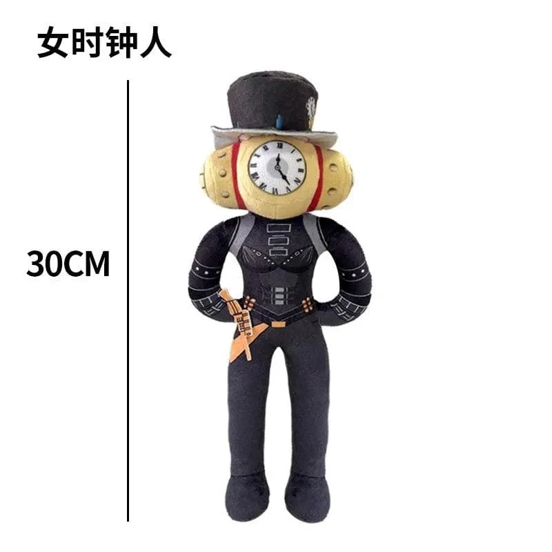 Skibidi Toilet Titans Drill Man Upgrade TV-Mann Frau Kameramann Drillman Speakerman Uhr Speaker Man Plüsch Stoffpuppe Stofftier