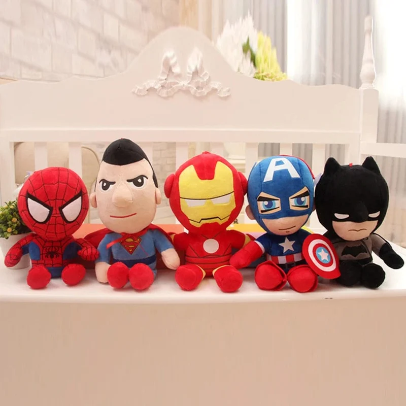 27 cm Superhelden-Plüschtiere Avengers Superman Captain America Iron Man Batman Superman Weiche Angefüllte Puppen Geschenke Für Kinder